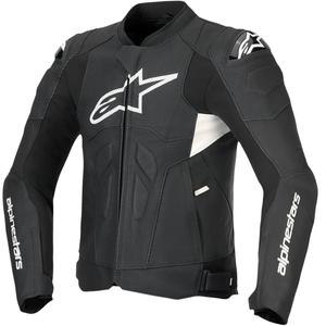Alpinestars Dusk Airflow Leder-Motorradjacke schwarz-weiß