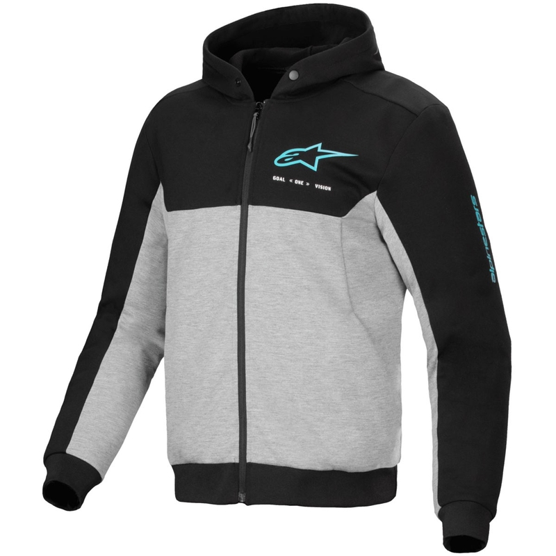 Alpinestars Chrome V2 Sport Motorrad Sweatshirt grau-schwarz-blau