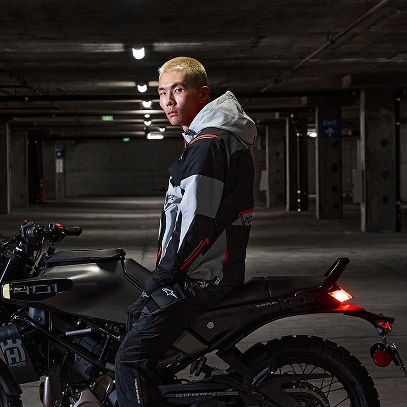 Motorradjacke Alpinestars MOGRESS AIR schwarz-mandel-orange