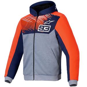Alpinestars Chrome V2 Sport Hoodie MM93 Kollektion hellgrau-blau-neonrot