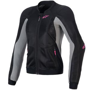 Alpinestars STELLA TROOP-AIR Damen Motorradjacke schwarz-grau-fluo pink