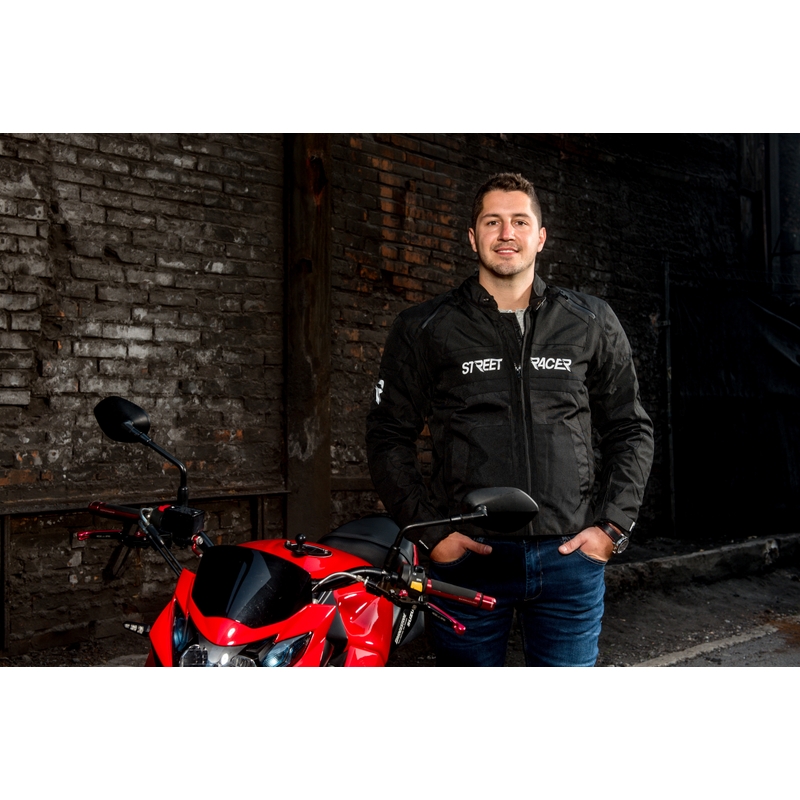 Motorradjacke Street Racer Definit schwarz Ausverkauf