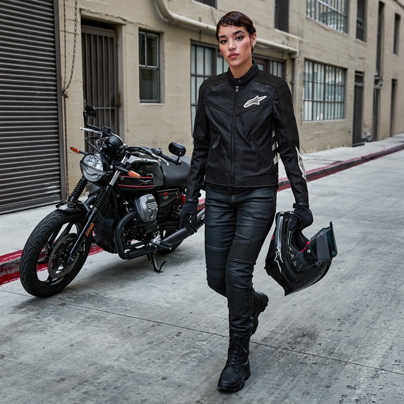 Alpinestars STELLA T-DYNO AIR Damen Motorradjacke schwarz-weiß