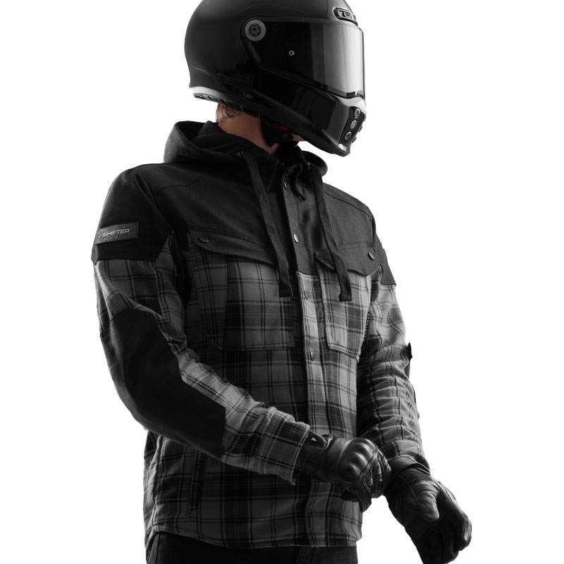 Rebelhorn Shifter Motorradhemd schwarz-grau