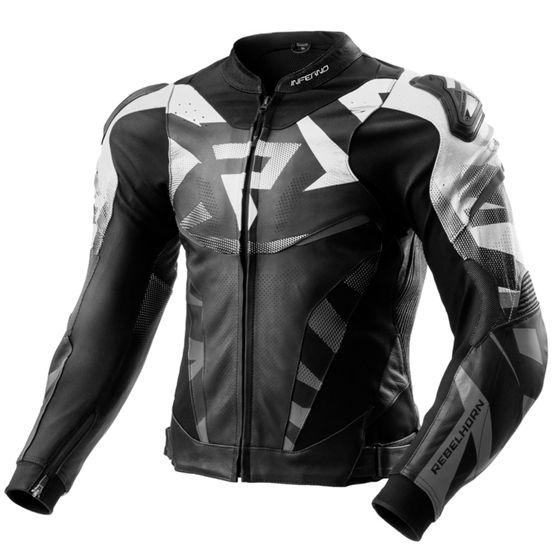 Rebelhorn Inferno Leder-Motorradjacke schwarz-weiß