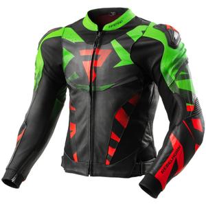 Rebelhorn Inferno Leder Motorradjacke schwarz-grün-rot