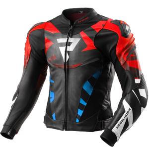 Motorrad-Lederjacke Rebelhorn Inferno schwarz-blau-weiß-rot
