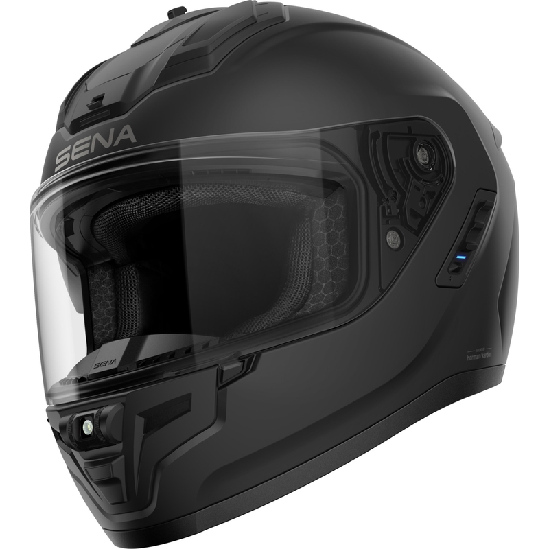 SENA Integralhelm mit Phantom-Headset, glänzend schwarz