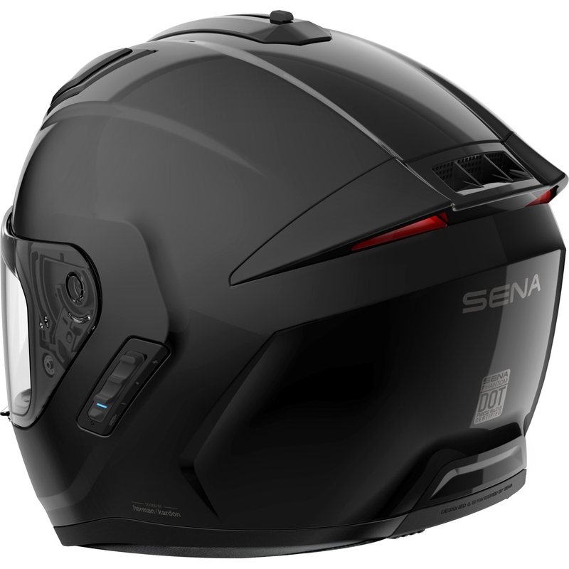 SENA Integralhelm mit Phantom-Headset, glänzend schwarz