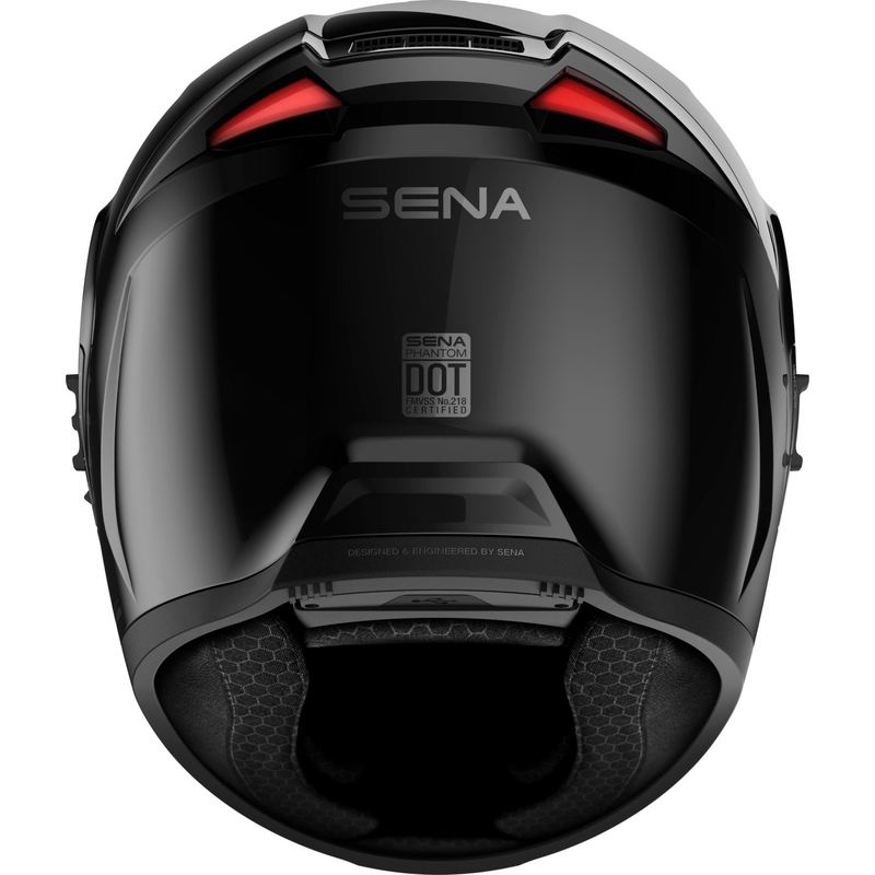 SENA Integralhelm mit Phantom-Headset, glänzend schwarz