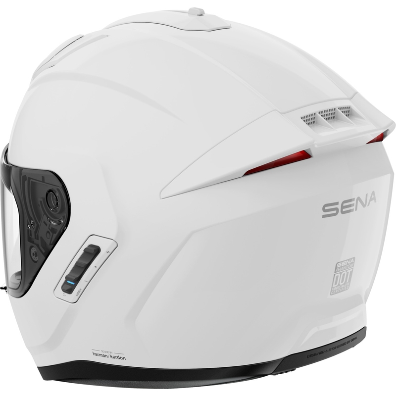 SENA Integralhelm für Motorradfahrer mit Phantom Headset, weiß