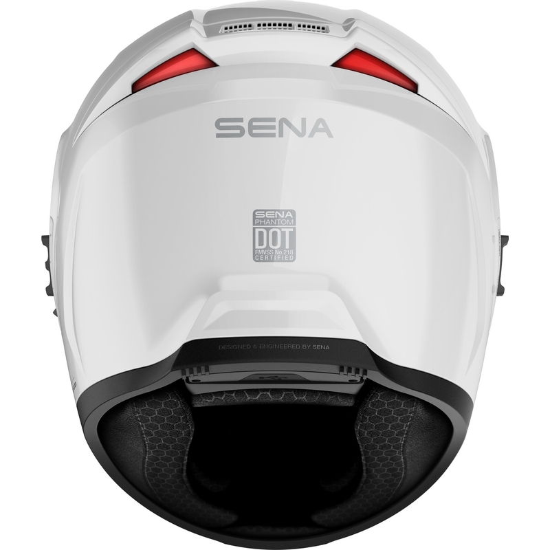 SENA Integralhelm für Motorradfahrer mit Phantom Headset, weiß