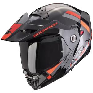 Klappbarer Motorradhelm Scorpion ADX-2 GALANE silber-schwarz-rot