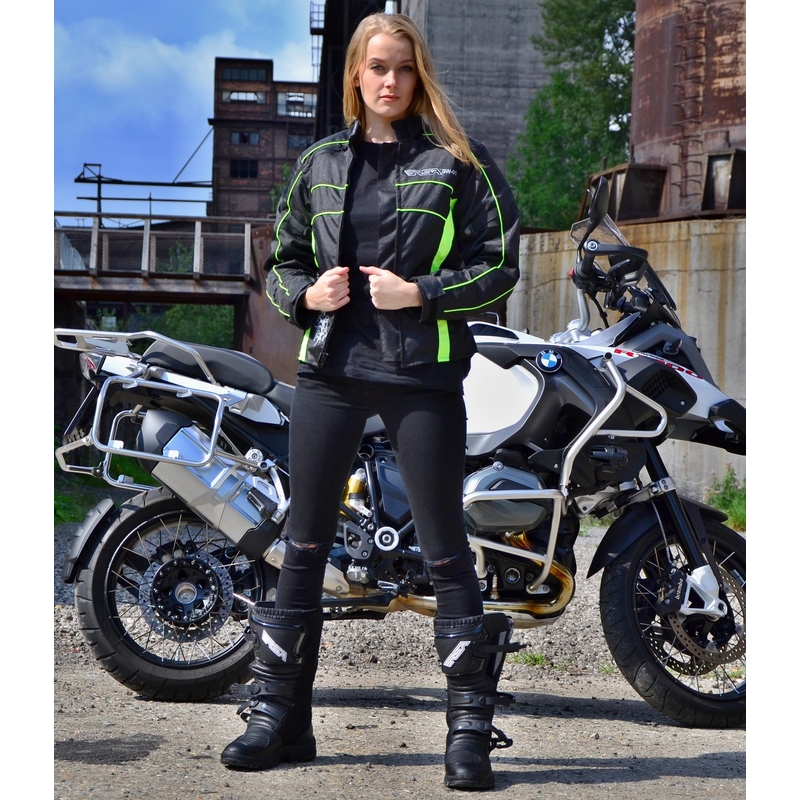 Damen Motorradjacke RSA SW-01 schwarz-fluo gelb Ausverkauf