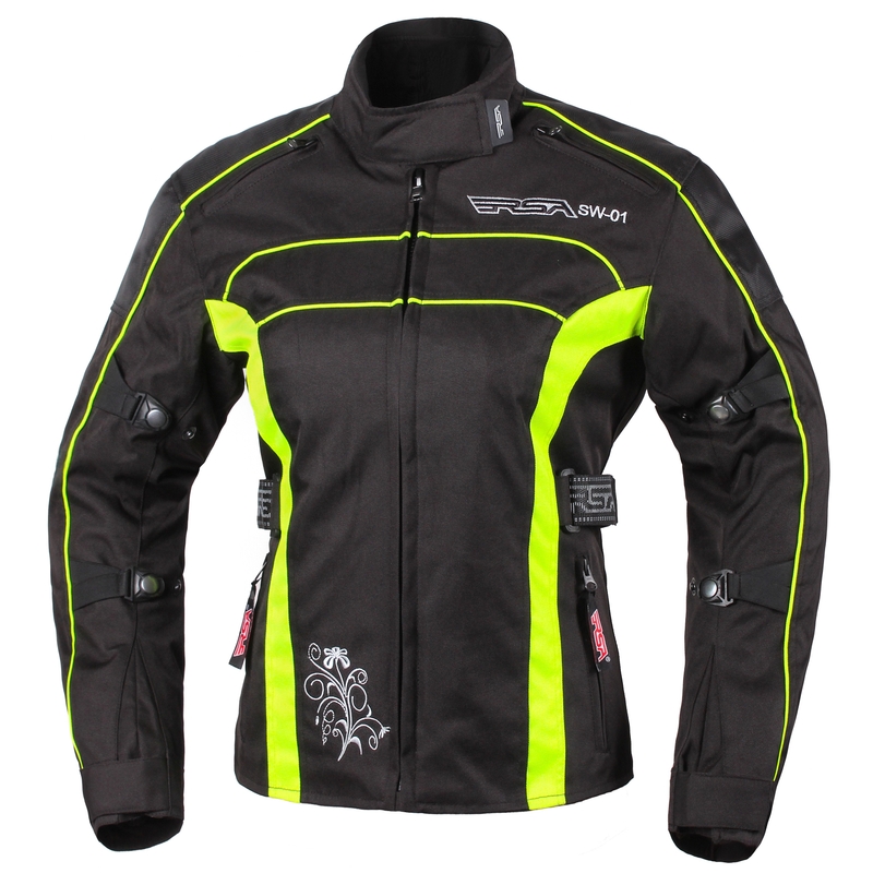 Damen Motorradjacke RSA SW-01 schwarz-fluo gelb Ausverkauf