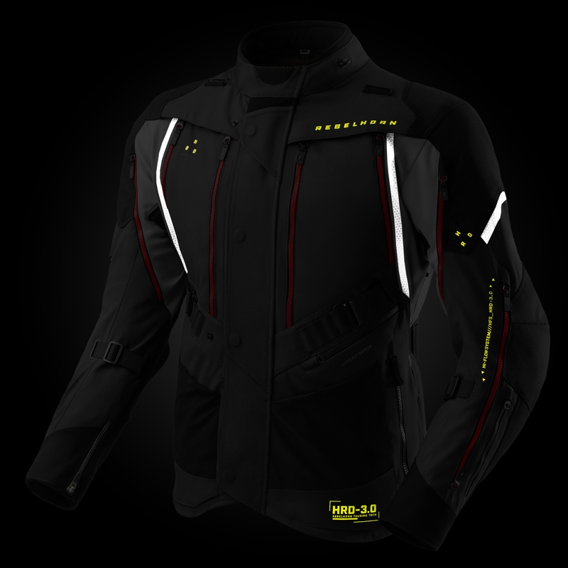 Rebelhorn Hardy 3.0 Motorradjacke anthrazit-grau-gelb