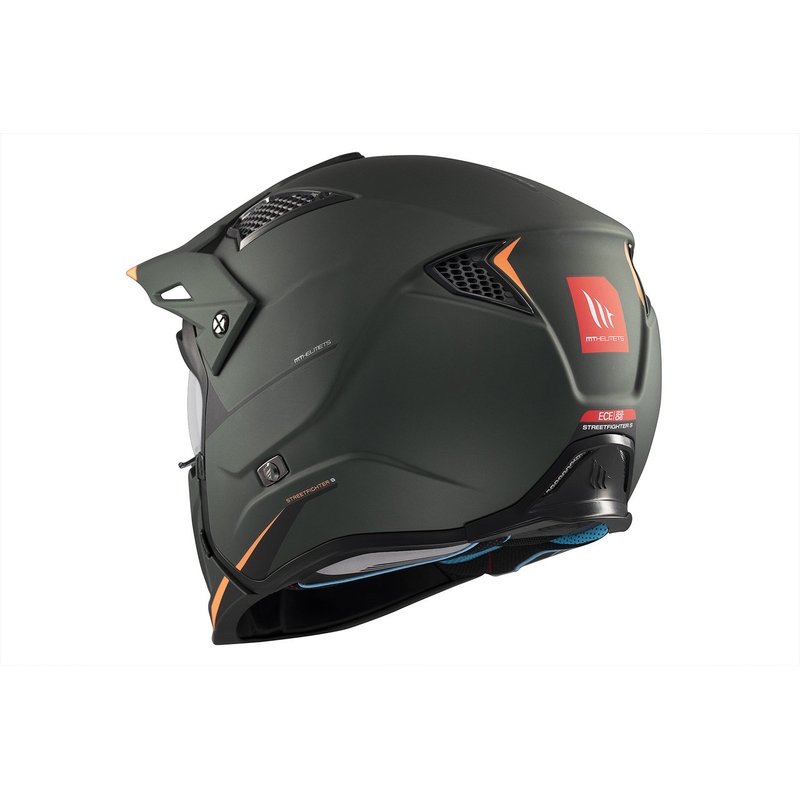 Jethelm mit Maske MT Streetfighter SV S Solid A6 mattgrün mit Iridium-Visier