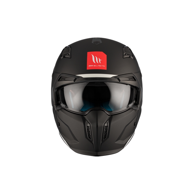 Jethelm mit Maske MT Streetfighter SV S Solid A1 schwarz matt mit Iridium-Visier