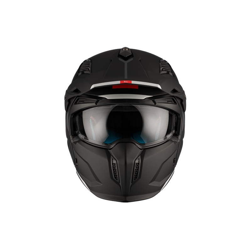 Jethelm mit Maske MT Streetfighter SV S Solid A1 schwarz matt mit Iridium-Visier