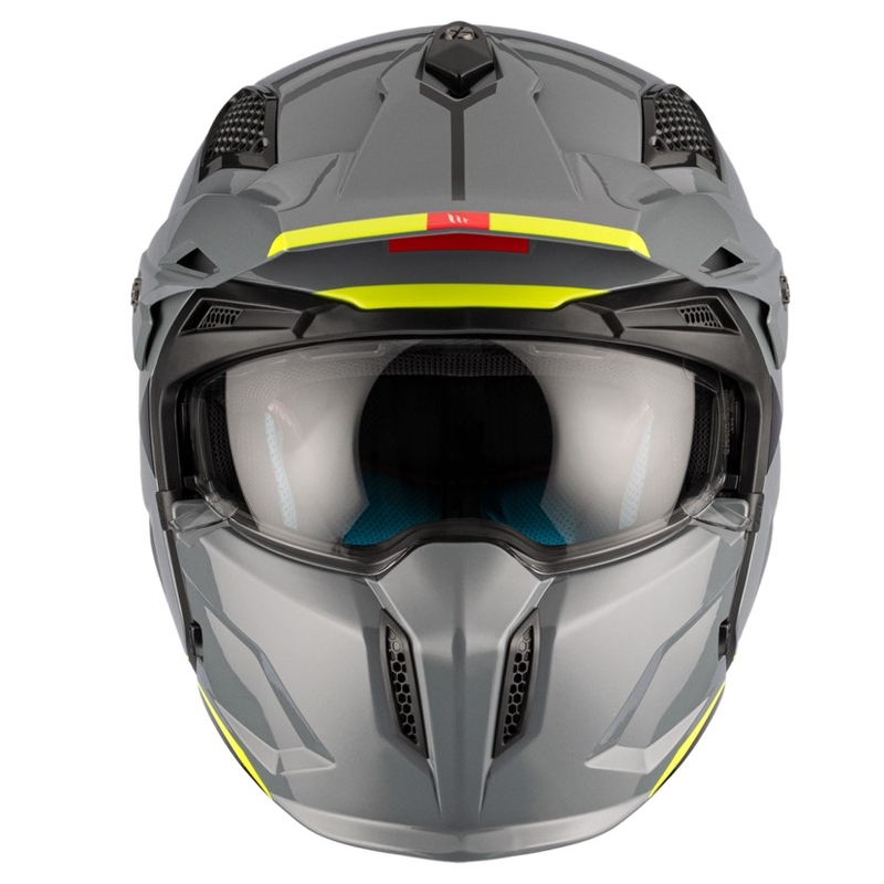 Jethelm mit Maske MT Streetfighter SV S Solid A22 glänzend grau mit Iridium-Visier