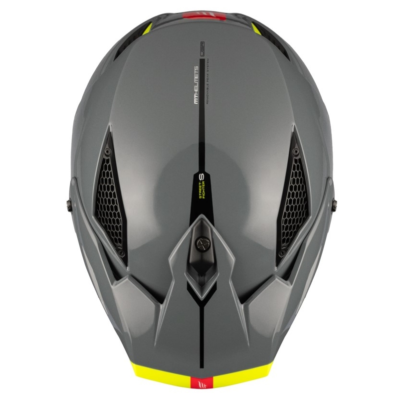 Jethelm mit Maske MT Streetfighter SV S Solid A22 glänzend grau mit Iridium-Visier