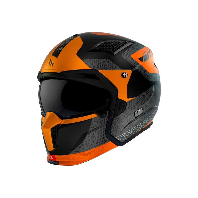 Jethelm mit Maske MT Streetfighter SV Totem B4 schwarz-grau-orange mit Iridium-Visier