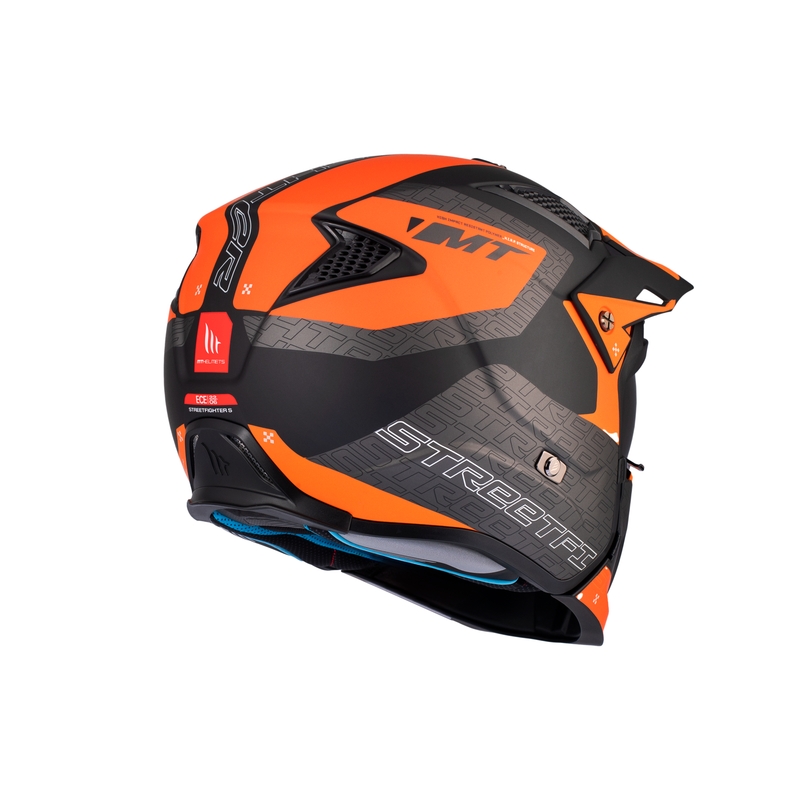 Jethelm mit Maske MT Streetfighter SV Totem B4 schwarz-grau-orange mit Iridium-Visier
