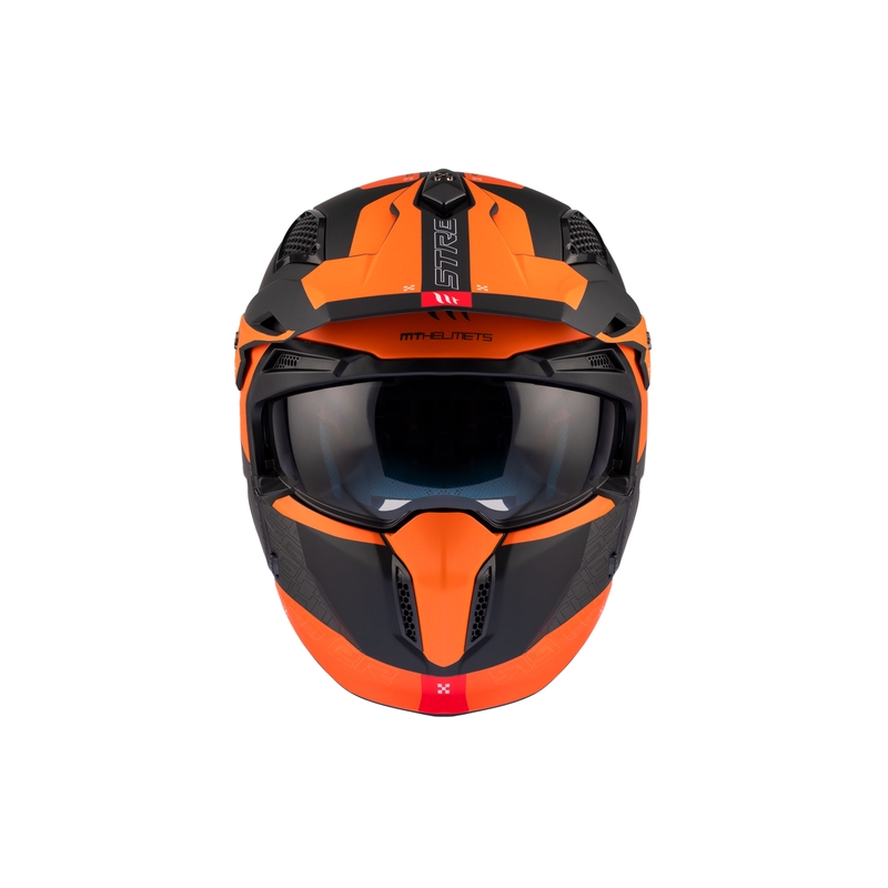 Jethelm mit Maske MT Streetfighter SV Totem B4 schwarz-grau-orange mit Iridium-Visier