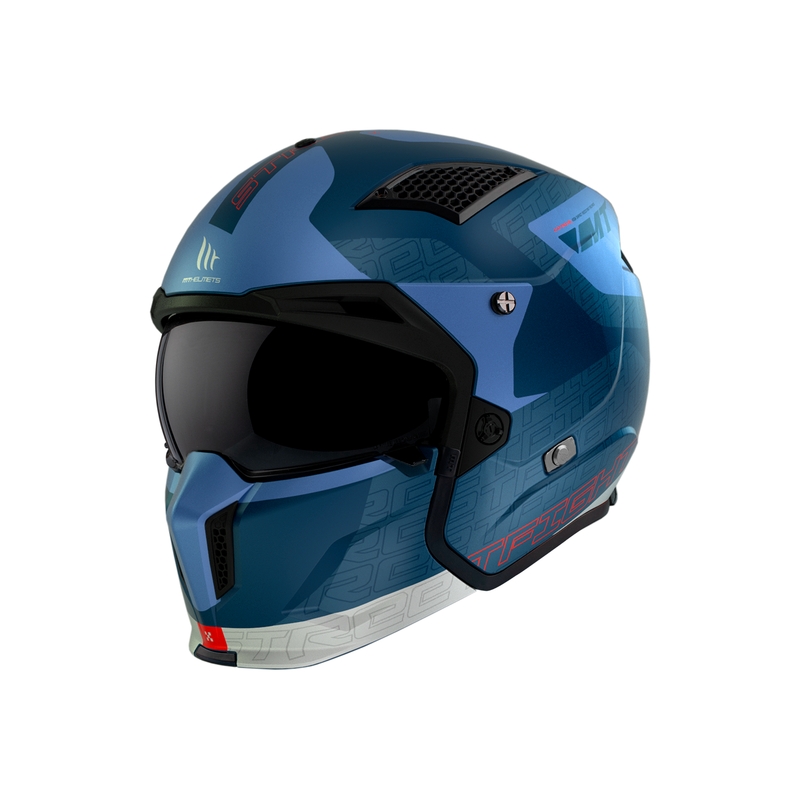 Jethelm mit Maske MT Streetfighter SV Totem C17 weiß-blau mit Iridium-Visier