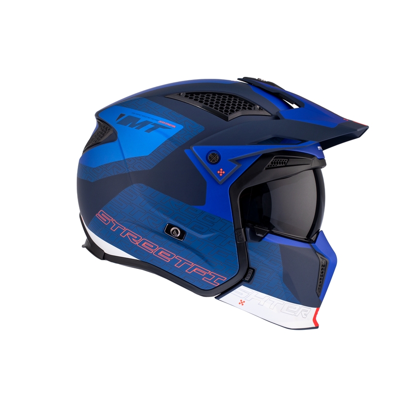 Jethelm mit Maske MT Streetfighter SV Totem C17 weiß-blau mit Iridium-Visier