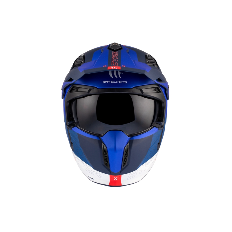 Jethelm mit Maske MT Streetfighter SV Totem C17 weiß-blau mit Iridium-Visier