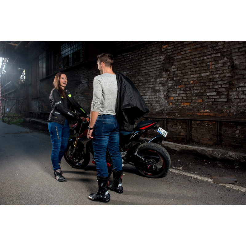 Damen Motorradjacke RSA Gun schwarz-fluo gelb Ausverkauf