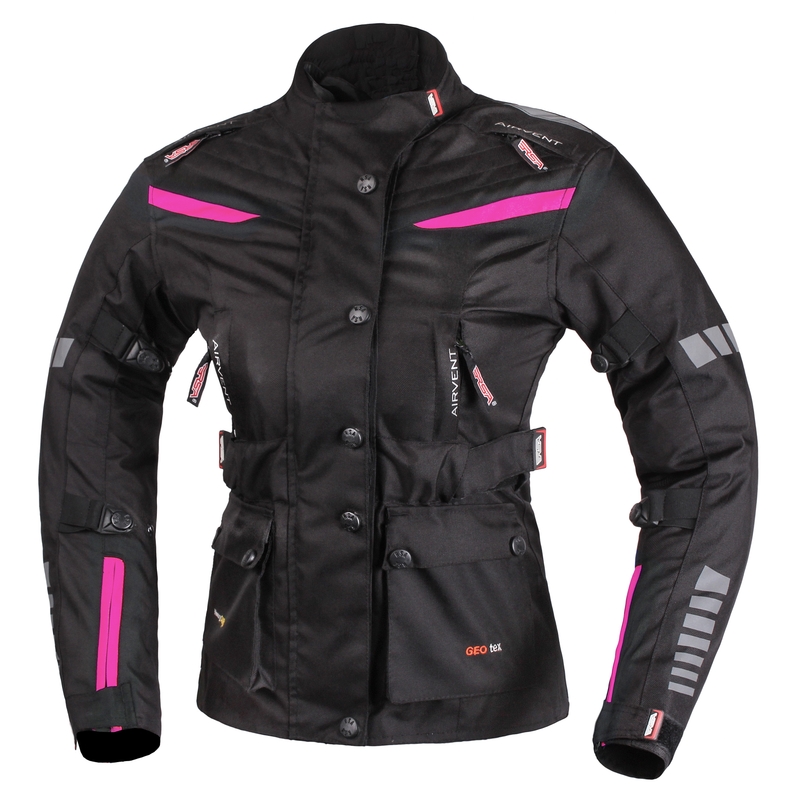 Frauen dreilagige Motorradjacke RSA Gun schwarz und rosa Ausverkauf