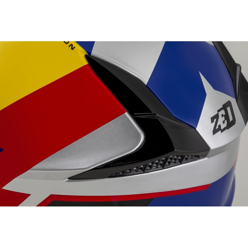 Motocrosshelm ZED X1.9 Tendo perlblau-rot-gelb-silber