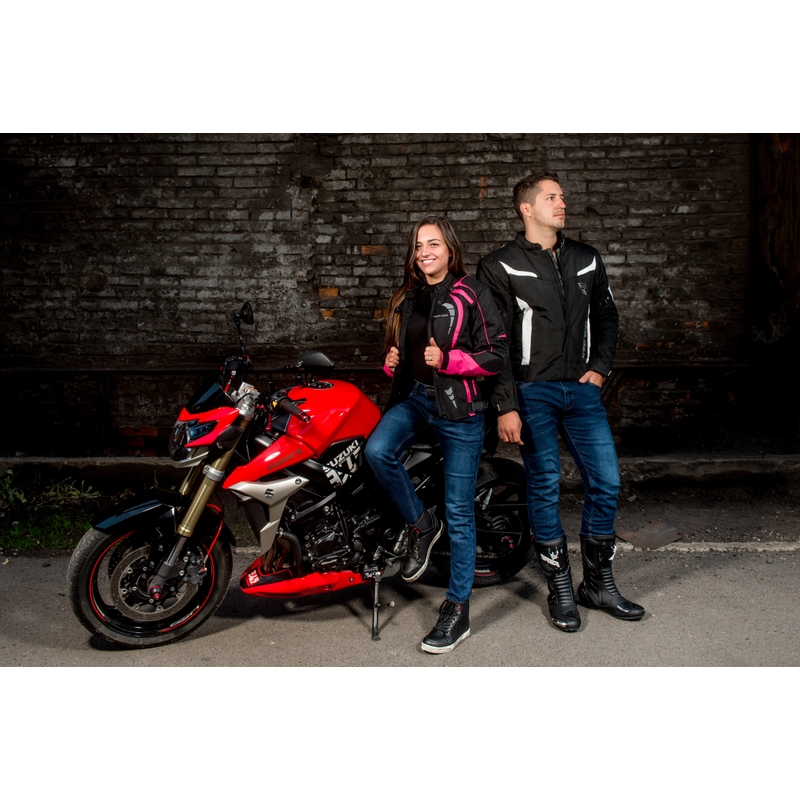 Damen Motorradjacke RSA Queen schwarz und rosa Ausverkauf