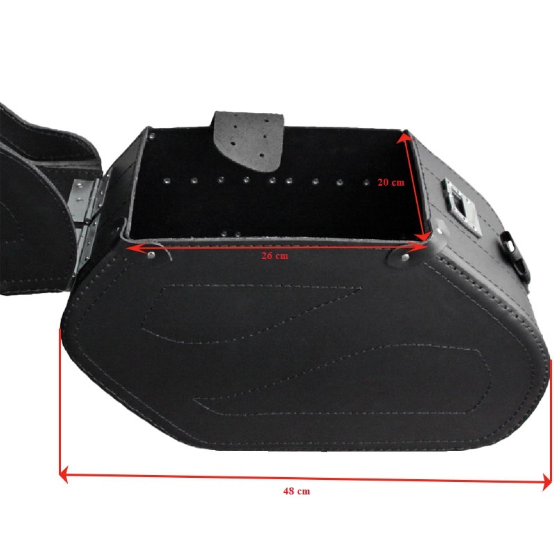Leder Motorradtaschen RSA S221 mit Schloss schwarz
