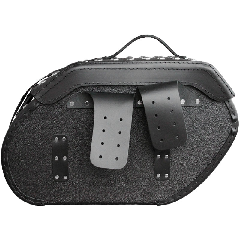 Leder Motorradtaschen RSA S221 mit Schloss und Nieten schwarz Ausverkauf