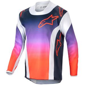 Kinder Motocross Trikot Alpinestars Racer Hoen 2024 grau-blau-orange