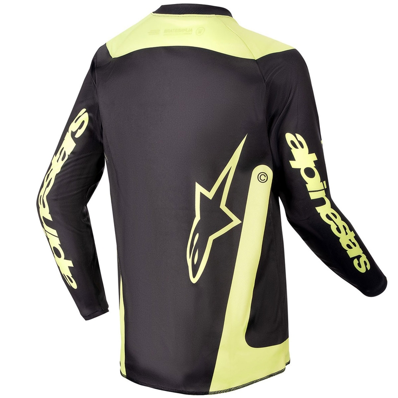Motocross Jersey Alpinestars Racer Lurv Kinder Schwarz-Neongelb