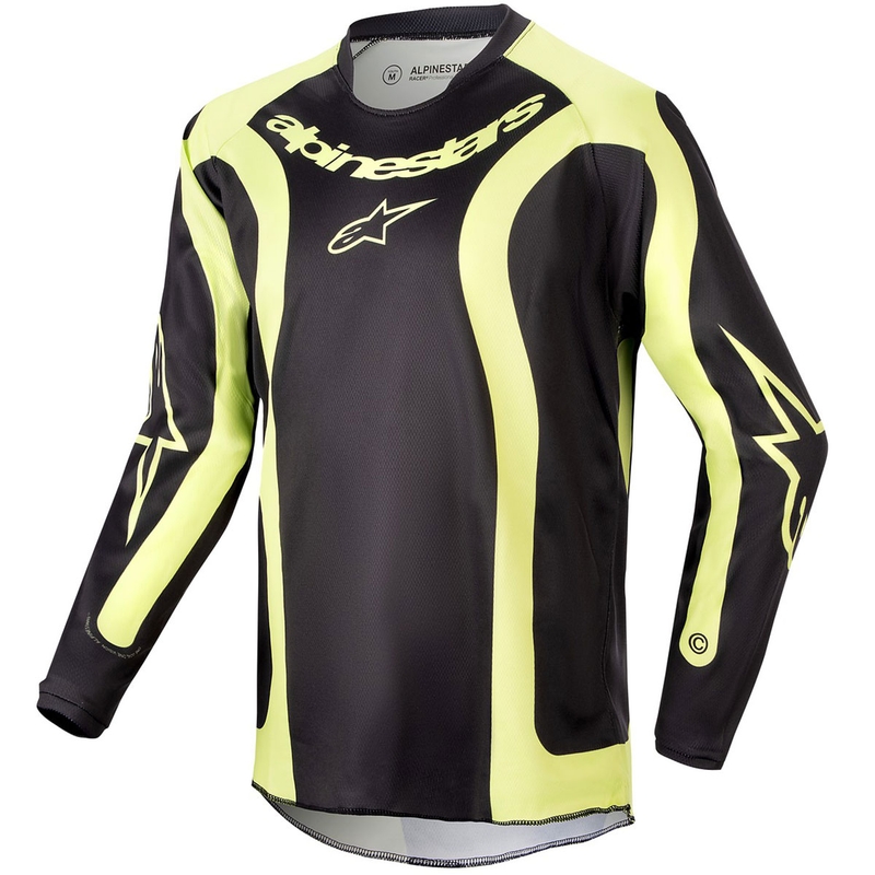 Motocross Jersey Alpinestars Racer Lurv Kinder Schwarz-Neongelb