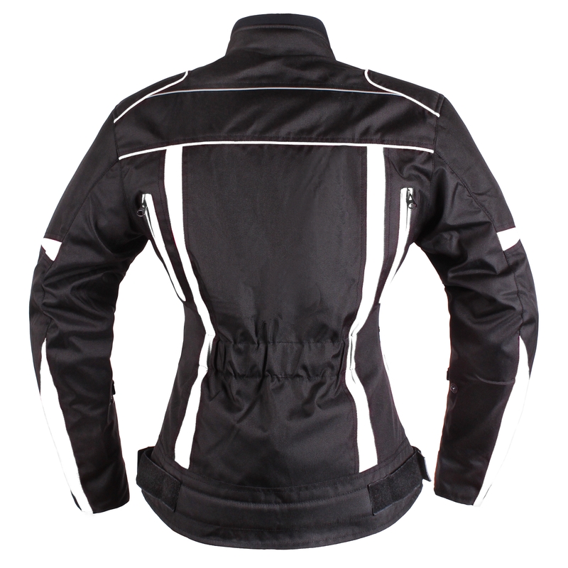 Damen Motorradjacke RSA Queen schwarz und weiß Ausverkauf