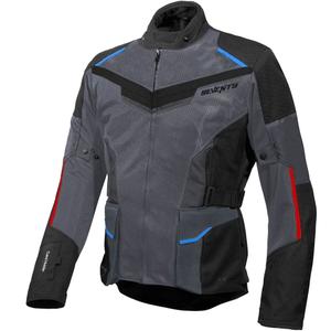 Seventy Degrees SD-JT70 Atacama Motorradjacke grau-blau-rot