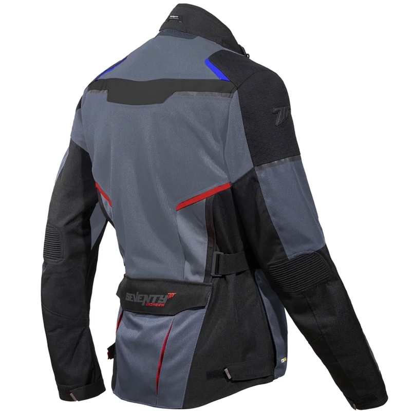 Seventy Degrees SD-JT70 Atacama Motorradjacke grau-blau-rot