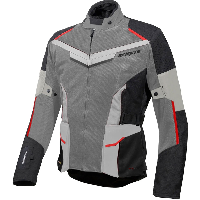 Seventy Degrees SD-JT70 Atacama Motorradjacke schwarz-grau-rot