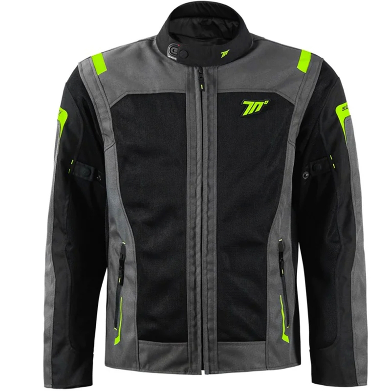 Motorradjacke Seventy Degrees SD-JT66 Sahara schwarz-fluo gelb