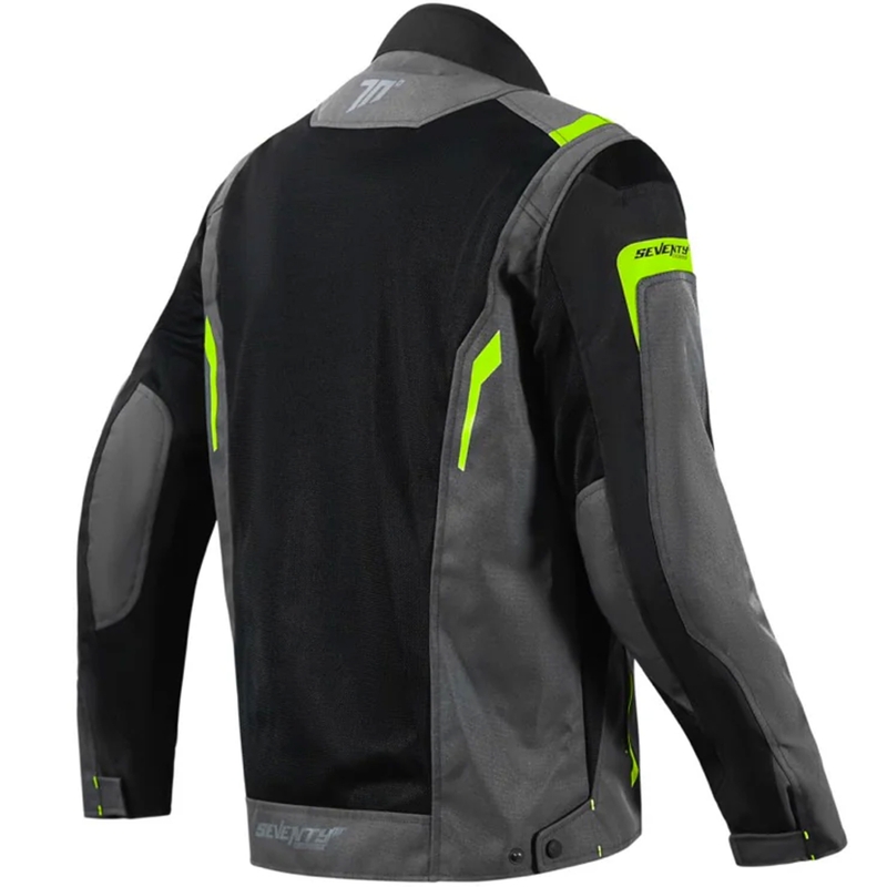 Motorradjacke Seventy Degrees SD-JT66 Sahara schwarz-fluo gelb