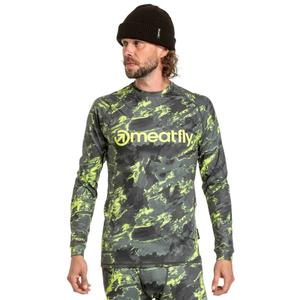 Herren-Thermo-T-Shirt Meatfly Avery blau-grünes Tarnmuster