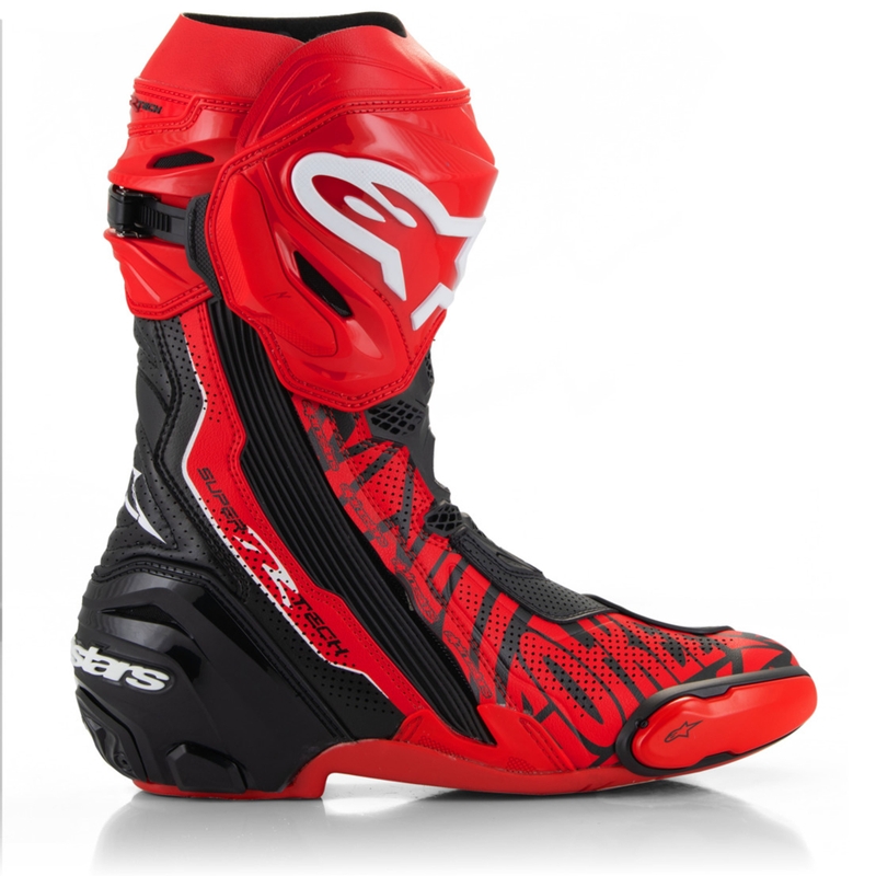 Alpinestars Supertech R Vented Motorradstiefel limitierte Edition Francesco Bagnaia rot-schwarz