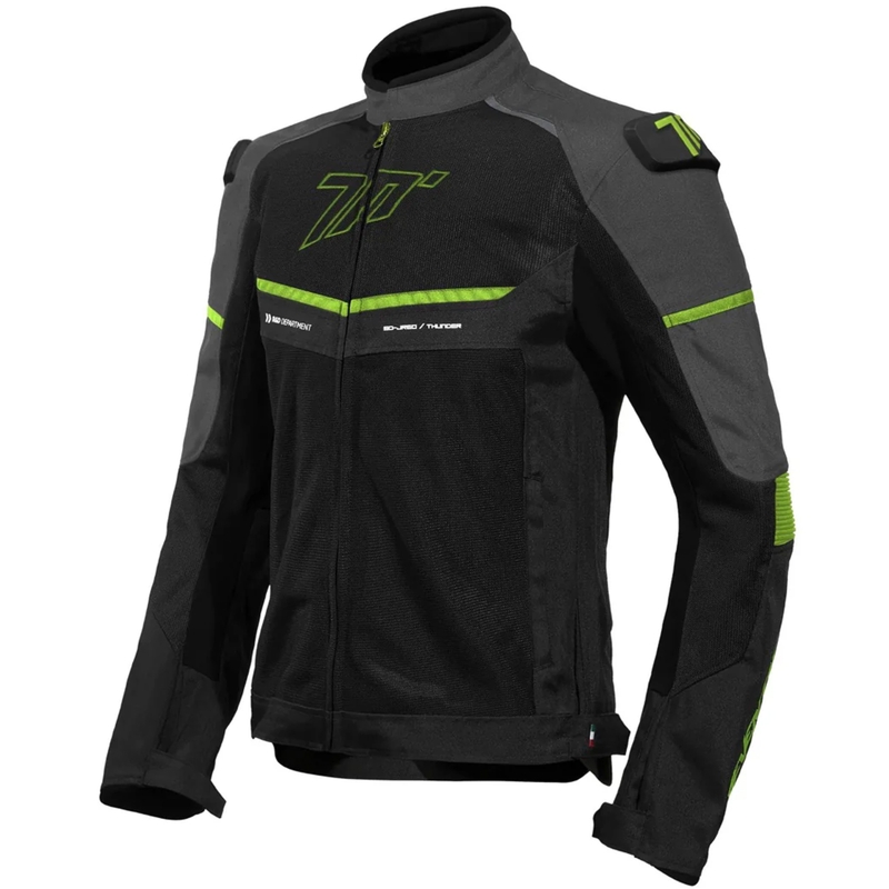 Motorradjacke Seventy Degrees SD-JR60 Thunder schwarz-fluo gelb