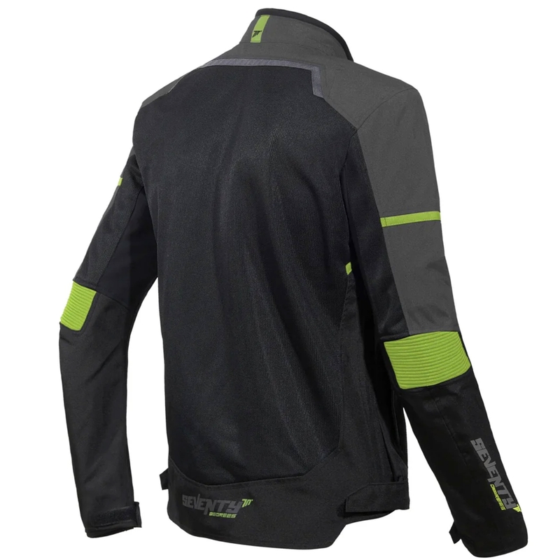 Motorradjacke Seventy Degrees SD-JR60 Thunder schwarz-fluo gelb
